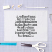 FONETISCHE ALFABET/CODE-WOORDEN TISSUEPAPIER (Craft)