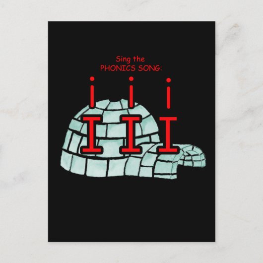 fonische briefkaart of flashcard (Voorkant)