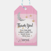 Fonkel Fonkel Kleine Ster Roze Waterverf Spetters Cadeaulabel (Voorkant)