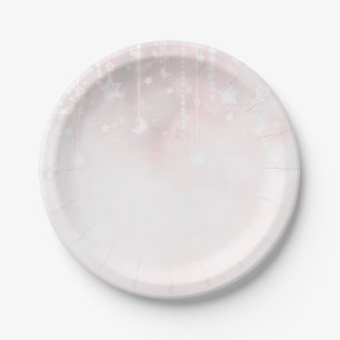 Fonkel klein Ster Roze Goud Baby Shower Papieren Bordje