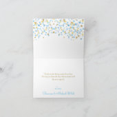 Fonkel Weinig Ster dank u Blauw Goud Bedankkaart (Binnen)