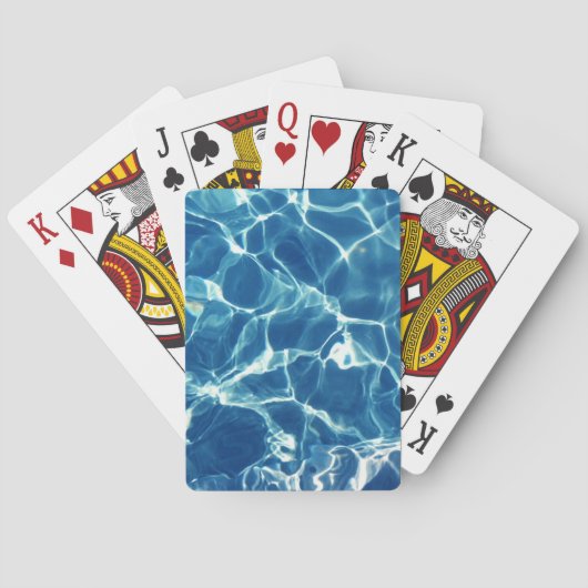 Fonkelend Blauw Water Pokerkaarten (Achterkant)