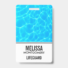 Fonkelend Blauw Zwembadwater Reflecties Foto Badge