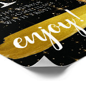 Fonkelend Elegante Bruiloft Brunch Mimosa Bar Bord Poster (Hoek)