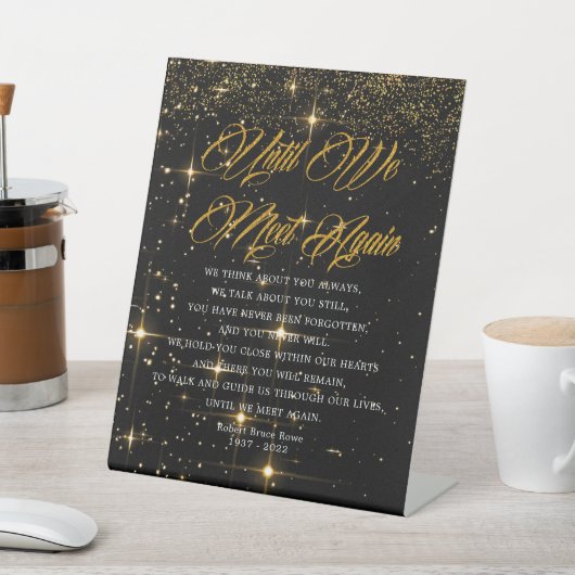 Fonkelend grafgedicht bord reclamebord met voetstuk (Insitu)