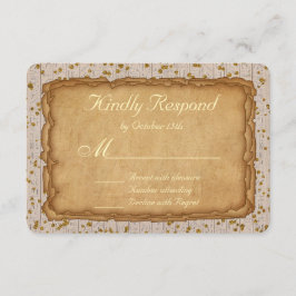Fonkelend Papyrus Oud Huwelijks RSVP Kaartje