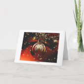 Fonkelend rood ornament feestdagen kaart (Achterkant)
