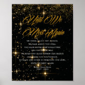 Fonkelend rouwgedicht bord poster (Voorkant)