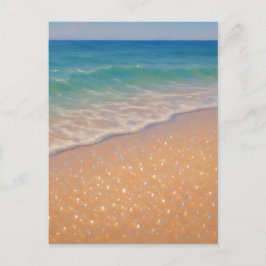 Fonkelend strand - Pastel schilderij zeegezicht Briefkaart