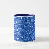 Fonkelende blauwe achtergrondpatroon mok (Midden)