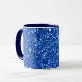 Fonkelende blauwe achtergrondpatroon mok (Voorkant links)