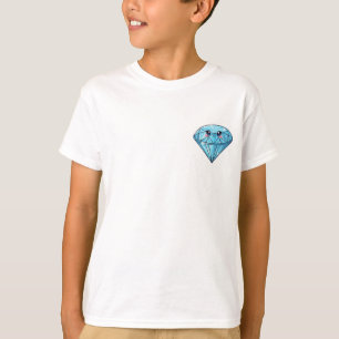 Fonkelende Blauwe Diamant Kawaii Kinderen T-shirt