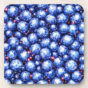 💎 Fonkelende Blauwe Edelstenen Luxe Kristal Decor Bier Onderzetter