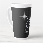 Fonkelende Diamant Stier Latte Mok (Linkerhoek)