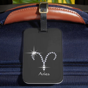 Fonkelende Diamanten Ram Symbool Bagagelabel