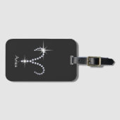 Fonkelende Diamanten Ram Symbool Bagagelabel (Voorkant (horizontaal))