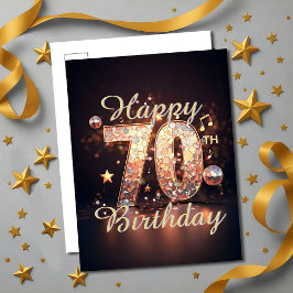 Fonkelende Disco Dans 70e Verjaardagsfeest Briefkaart