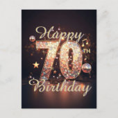 Fonkelende Disco Dans 70e Verjaardagsviering Briefkaart (Voorkant)