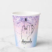 Fonkelende Elegante Bruids | Hen Party Ring Papieren Bekers (Achterkant)