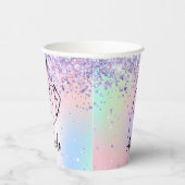 Fonkelende Elegante Bruids | Hen Party Ring Papieren Bekers (Rechts)