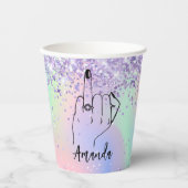 Fonkelende Elegante Bruids | Hen Party Ring Papieren Bekers (Voorkant)