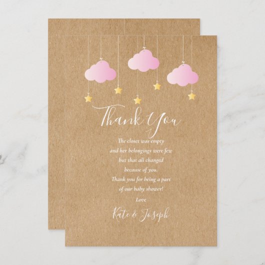 Fonkelende Fonkelende Baby Meisje Shower Bedankt G (Voorkant / Achterkant)