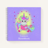 Fonkelende Glitter Eenhoorn Leest Haar Boek  (Voorkant)