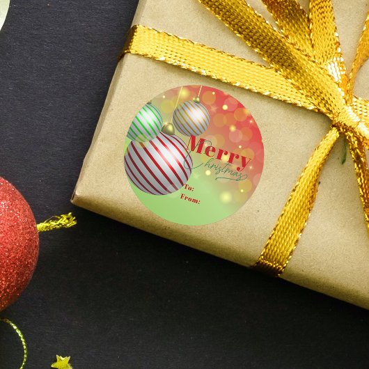 Fonkelende Gouden Lichten Kerst Ornamenteel Sieraa Ronde Sticker