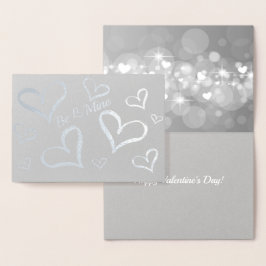 Fonkelende Hartenvriendjes Valentijnsdag Folie Kaarten