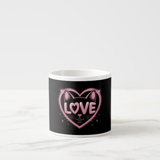 Fonkelende Kattenliefde Espresso Kop (Voorkant)