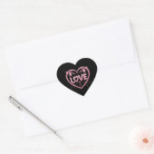 Fonkelende Kattenliefde Hart Sticker (Envelop)