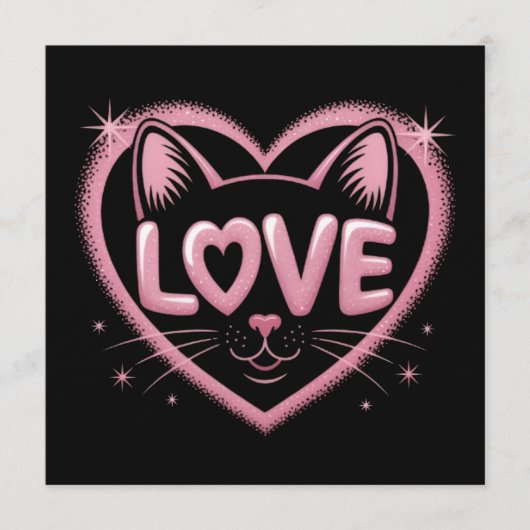 Fonkelende Kattenliefde Kaart (Voorkant)