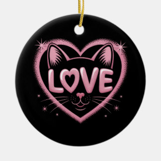 Fonkelende Kattenliefde Keramisch Ornament