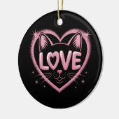 Fonkelende Kattenliefde Keramisch Ornament (Links)