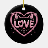 Fonkelende Kattenliefde Keramisch Ornament (Achterkant)