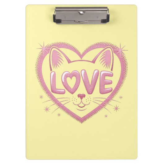 Fonkelende Kattenliefde Klembord (Voorkant)