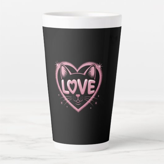 Fonkelende Kattenliefde Latte Mok (Voorkant)