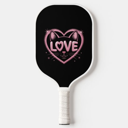 Fonkelende Kattenliefde Pickleball Paddle (Voorkant)