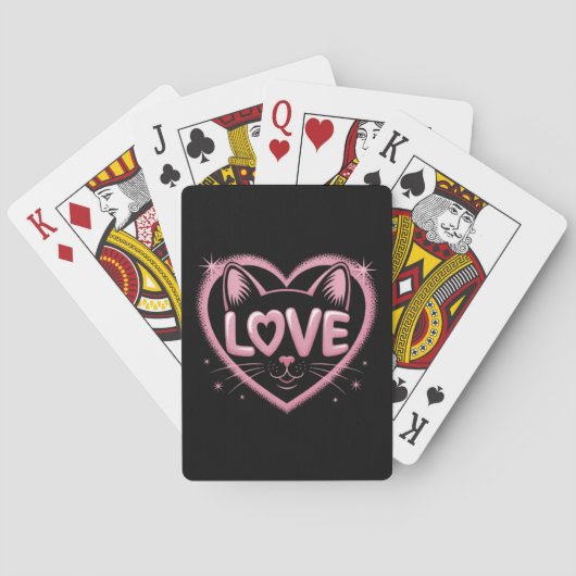 Fonkelende Kattenliefde Pokerkaarten (Achterkant)