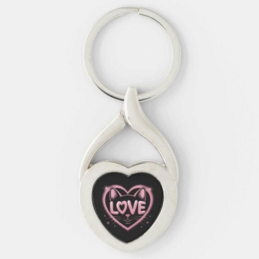 Fonkelende Kattenliefde Sleutelhanger (Voorkant)