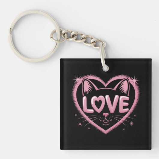 Fonkelende Kattenliefde Sleutelhanger (voorkant)