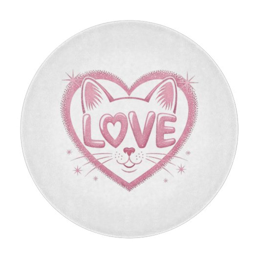 Fonkelende Kattenliefde Snijplank (Voorkant)