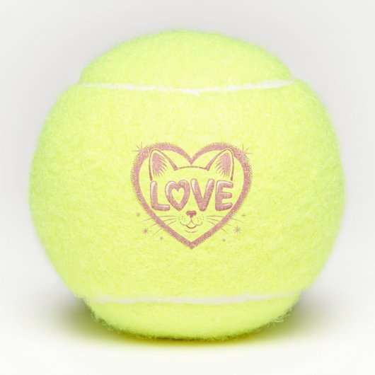 Fonkelende Kattenliefde Tennisballen (Voorkant)
