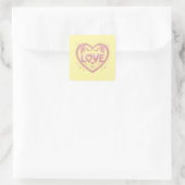 Fonkelende Kattenliefde Vierkante Sticker (Tas)