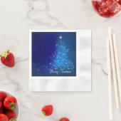 Fonkelende Kerstboom, Blauw, Feest Servetten (Insitu)