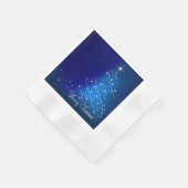 Fonkelende Kerstboom, Blauw, Feest Servetten (Hoek)