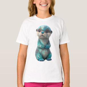 Fonkelende Kosmische Sterrenstelsel Otter Kinderen T-shirt