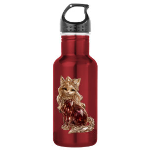 Fonkelende Kristal Cute Kat Luxe Waterfles