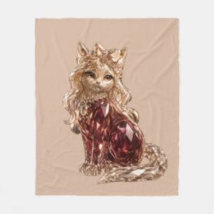 Fonkelende Kristal Cute Kat Worpdeken Luxe Fleece Deken