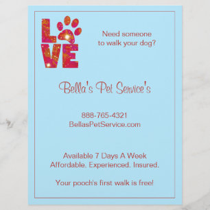 Fonkelende Love Hondenuitlaatservice Blauwe Flyer